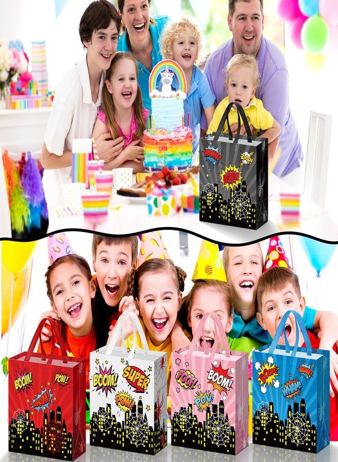 GliCraft 40 Pcs Spider Hero Party Favor Goodie Bags Web Boom Crash Non-woven Bags Bulk with Handles Reusable Birthday Treat Candy Bag for Birthday Party Favor 7.87 x 7.87 x 3.54 Inches - Image 5
